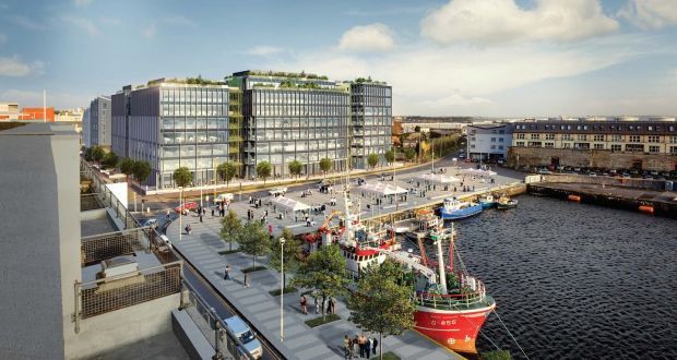 Boats and buildings around Galway harbour